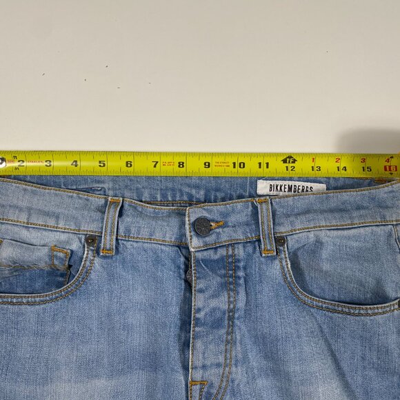 Dirk Bikkembergs Slim Straight Leg Light Wash Button Fly Jeans mens size 32x28 - Picture 9 of 10